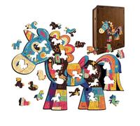 Wooden Horse Puzzle Toy - Jigsaw Activity Game for Family Bonding Travel | Smooth Wood Pieces with Animal Shape Design, Brain Teaser Assembly Set for Kids Adults Road Trip Playtime