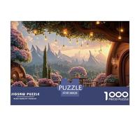 Wooden House Balcony 1000 Pcs Cartón Rompecabezas Surreal Sky City Tower Liberador De Estrés Juego Familiar Puzzle para Adultos Y Niños 38x26cm/1000pcs