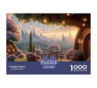 Wooden House Balcony 1000 Piezas Cartón Rompecabezas Surreal Sky City Tower Liberador De Estrés Juego Familiar Puzzle para Niños Pequeños 70x50cm/1000pcs