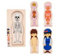Wooden Human Body Puzzles - Human Body Puzzle, Anatomy Learning Toy,