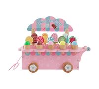 Wooden Ice Cream Shop Toy - Kids Pretend Play Cart | Durable 1290g Wooden Build with Creative Imaginative Game Design, Fun Gift for Boys Girls Age 3-6 Birthday Party Kitchen Grocery