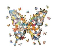 Wooden Jigsaw Puzzle - 162 Or 118 Pieces Butterfly Shaped Puzzle Game, Family Game Jigsaw For Party Gathering Learning Preschool Home Family Brain Tester Hobby Stress Relief