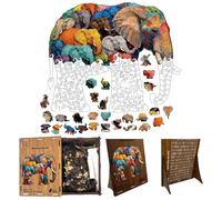 Wooden Jigsaw Puzzle - 218 Piece Animal Shape Game, Elephant Themed Brain Teaser with Durable Interlocking Pieces, Fun Mental Challenge, Ideal for Kids Family Home School Birthday Party Free Time