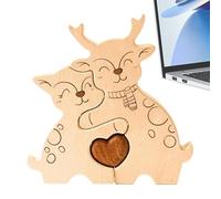 Wooden Jigsaw Puzzle - Moose Shape Educational Puzzle, Safe Artistic Design, Family Friends Colleagues Activity, Brain Teaser Game, Handcrafted Wooden Jigsaw for Relaxation and Fun