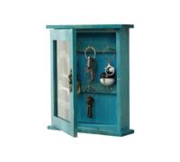 Wooden Key Box, Retro, Wall, Key Cabinet with Magnetic Door, Durable Solid Wood Storage with 6 Hooks-B
