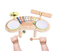 Wooden Kids Drum Set - 7-in-1 Xylophone Music Toys, Wooden Rhythm Play Instrument, Musical Learning Activity Tool, Toy Sound Practice Item, Music Toy for Boys Girls Preschool Daycare Home School Play