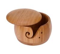 Wooden Knitting Bowls - Yarn Storage Holder | Portable Wool Bowl with SILKY Finish, Compact 15x8cm Design for Knitting Beginners, Crochet Enthusiasts and Craft Lovers, Practical Organizer