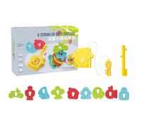 Wooden Lacing Beads - Fruit String Game Lacing Wood Blocks Toys | Table Logical Thinking Game | Kindergarten Educational Interaction Toy, Shape Matching, Color Recognition, Fine Motor Skills, 21x5x14c