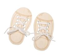 Wooden Lacing Shoe Toy - Threading Toy, Woodens Shoe Lacings Learning, Wooden Shoes Lacing Toys For Learning | Children Aged 3 To 6 Years Old Exercise Hand-Eye Coordination For Bedroom