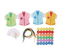 Wooden Lacing Toy Clothing Style Fine Motor Skill Color Perception Safe Toddler Threading Toy