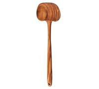 Wooden Ladle, 2 In 1 Long Handle Ergonomic Non Stick Spoon, Durrable Kitchen Soup Stirring Tool With Smooth-Finish For Non Stick Pan Cooking Pot Kitchen Restaurant Mixing Flipping Frying Stirring Use