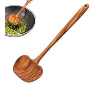 Wooden Ladle - 39×11.7×7.8cm 2 In 1 Long Handle Ergonomic Non Stick Acacia Wood Soup Spoon, Kitchen Cooking Spoon For Stirring Mixing Frying Serving Soup Sauce Hot Pot
