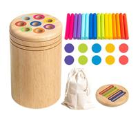 Wooden Learning Color Sorting Toys, Fine Motor Skill Cup and Stick Game For, Educational Sensory Toy For Color Recognition, Sorting & Coordination, 2.76x2.76x4.45in