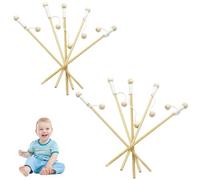 Wooden Magnetic Fishing Poles - 10 Pack 20cm Wood Fishing Rods With Magnets | Magnetic Fishings Game Poles For Kids Children | Wooden Magnet Poless For Fishings Toy Game