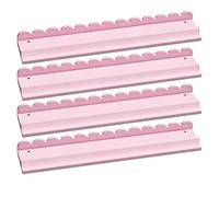 Wooden Mahjong Racks - Magnetic Pushers 4 Piece Set, Portable Scalloped Mahjong Tile Stands with Magnetic Pushers, Natural Wood Tabletop Game Accessories for Family, Club and Party Game Nights