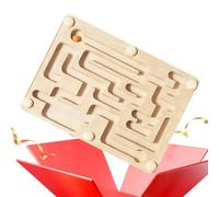 Wooden Marble Maze Game - Tilt Maze Board Brain Teaser for Kids | Portable Logic Challenge Toy for Travel School | 14,5 cm Labyrinth Puzzle, Promotas Concentration & Problem-Solving Skills