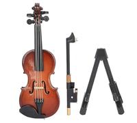 Wooden Miniature Violin Model, Small Musical Instrument, Hand Crafted Design, Includes Stand Display, Collectible Violin Ornament for Livingroom, Offices, 6,69 x 1,61 x 0,75 pulgadas
