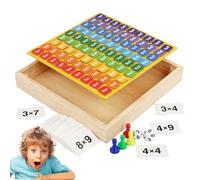 Wooden Multiplication Board Game - Magnetic Math Learning Board for Toddler, Addition and Multiplication with Interactive Play, Educational Toy for Preschool, Natural Wood, 12 Inches