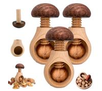Wooden Mushroom Shaped Walnut Wood Clip, New Portable Manual Walnut Cracking Tool, Multipurpose Nutcracker Tool with Screw for Hazelnuts,Pecans,Chestnut