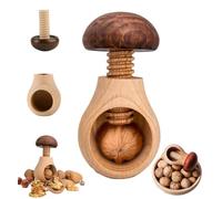 Wooden Mushroom Shaped Walnut Wood Clip, New Portable Manual Walnut Cracking Tool, Multipurpose Nutcracker Tool with Screw for Hazelnuts,Pecans,Chestnut