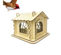 Wooden Natural Wren House - Sturdy Solid Wood, Eco-Friendly Material, Removable Cleaning Tray, Ventilated Design | Bird Nesting, Backyard Wildlife Habitat, Balcony Garden, Park Trees, Farm Yard, Patio