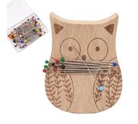Wooden Needle Minder Set | Beech Wood & Magnet, 3.2in-3.4in Height | Cartoon Animal Magnetic Pin Cushion With 100 Sewing Needles | Sewing, Quilting Accessory