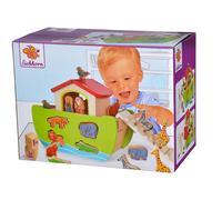 Wooden Noah's Ark Multi-Colour Shape Sorter Toy with 16 Colourful Animal Shapes