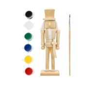 Wooden Nutcracker Figure, Unfinished Paint Craft Ornament, DIY Holiday Decor Statue with Smooth Carving , Creative Painting Kit for Art Project, Festive Display Design, Seasonal Decor for Home