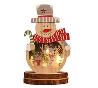 Wooden Ornaments - Festive Glowing Decor Set, Tradition Festival Family Cheer, Battery Operated Led Light Up, Adds Warm Ambient Glow, Seasonal Home Decorations, Hanging Tags for Holiday Party