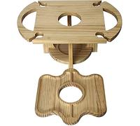 Wooden Outdoor Picnic Table with Wine Glass Holder Small Beach Table for Wine Lovers for Outdoors Events Romantic Dinners Beach Camping