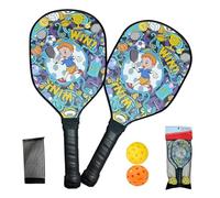 Wooden Paddle Set 2 Rackets 2 Balls Mesh Bag 283g Lightweight Beginner Outdoor Sports Training Kit 39.6x19.5x1cm For Adults KidsUse