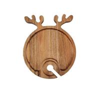 Wooden Pallet Christmas Cooked Steak Tray Outdoor Picnic Wine Glasses & Wine Holders Tray Fruit Steak Plate