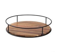Wooden para Lazy para Susan Turntable 22.5cm Solid Oak Wooden | Solid oak construction, 22.5cm diameter, sturdy design, holds heavy jars, farmhouse aesthetic