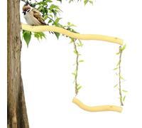 Wooden Parrot Swing - Wood 26x23cm | Parrot Perch Stand Toy | Wooden Perch For Parakeet Cockatiel Lovebird African Grey and Small Birds Cage Accessory For Pet Care and Play
