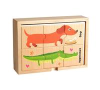 Wooden Peg Puzzles, Animal Matching Game, Colorful Preschool Learning Board, Smooth Easy-Grip Pieces, Wood Puzzle Toy for Small Kids, Early Education, Ages 3 and Up, 6,89x4,92x1,97 pulgadas