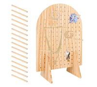 Wooden Pegboard Display Stand - 15,75 pulgadas Heavy-Duty Tabletop Organizer | Vendor Craft Show Rack, Jewelry Keychain Display for Art Fair, Retail Booth, Selling and Home Use