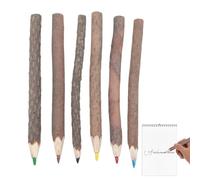Wooden Pencils, Long Natural Twig Pencil, 5.91x0.39 Inches 6 Piece Vintage Drawing Smooth Writing Tools & Comfortable Grip, Rustic Style for School Classroom Artwork Camping or Office Use