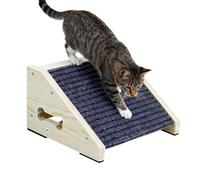 Wooden Pet Ramp - Couch Steps with Safety Strips | Portable Dog & Cat Ladder For Sofas & Beds | Gentle 26 Degree Incline Joint Support Ramp | 11.8-Inch