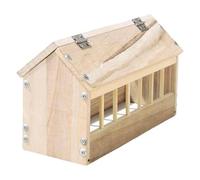 Wooden Pigeon Feeder, Poultry Trough Food Dispenser, 15.75x5.12x5.51 Inches House Design Large Capacity Feeding Tray, Ideal for Pigeons Chickens Ducks Ducklings in Backyard Coops
