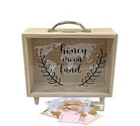 Wooden Piggy Bank Money Saving Box with Clear Window | Reusable Cash Storage Case | Nordiç Design Desktop Organizer | Savings Box for Kids and Adults | Coin Bank Home Office