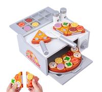 Wooden Pizza Toy - Educational Learning Role Play Activity with Oven - Pretend Play Food | 3+ Years Old Children Boys Girls Christmas Birthday Holiday