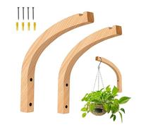 Wooden Plant Hanger Hook - Rustic Wall Mount Planter Holder, Heavy-Duty Non-Slip Hook For Indoor & Outdoor Plants, Balcony, Living Room & Garden
