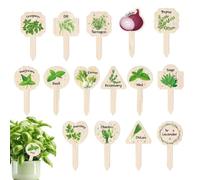 Wooden Plant Markers - 15 Piece Garden Name Stake Set