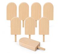 Wooden Popsicles for Crafts, 2026 DIY Craft Unfinished Wooden Popsicle Cutout, Summer Table Sign, Table Centerpieces for Farmhouse Rustic Home Tiered Tray Decor (A,8PCS)