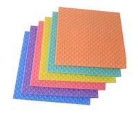 Wooden Pulp Sponge Dishwashing Cleaning and Degreasing Free of Oil Wood Fibers Wood Pulp Cotton Cloth(6pcs Random Color)