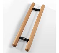 Wooden Push Pull Door Hardware for Inside Outside Gate/Farmhouse Shed Door,Rustic Barn Door Handles, Entry Double Grab Bar Puller with Fitting(Brown,Length 150cm(59inch))