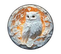 Wooden Puzzle for Adults - 3D Paper Sculpture Owl Puzzle 150 piezas, Effect Round Three-Dimensional Wooden Puzzle, Unique Animal Shape Wooden Challenging Puzzle Adult Gift, 11,4 x 11,3 pulgadas