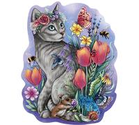 WOODEN Puzzle - Frühlingskatze - konturgeformtes Holzpuzzle mit 150 Teilen: Gefo