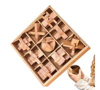 Wooden Puzzle Set, Interlocking Brain Teaser, Kids Jigsaw Puzzle Toy Learning Game, Travel Puzzles Toy for Boys Girls Classroom Activity Birthday, Educational Game for Learning Travel Play