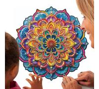 Wooden Puzzle - Wood, 29cm Diameter Shaped Puzzle Brain-Teasing Design - Precision Cut Craftsmanship and, Decorative Wooden Jigsaw Puzzles For Adults, Kids, Family Game Night